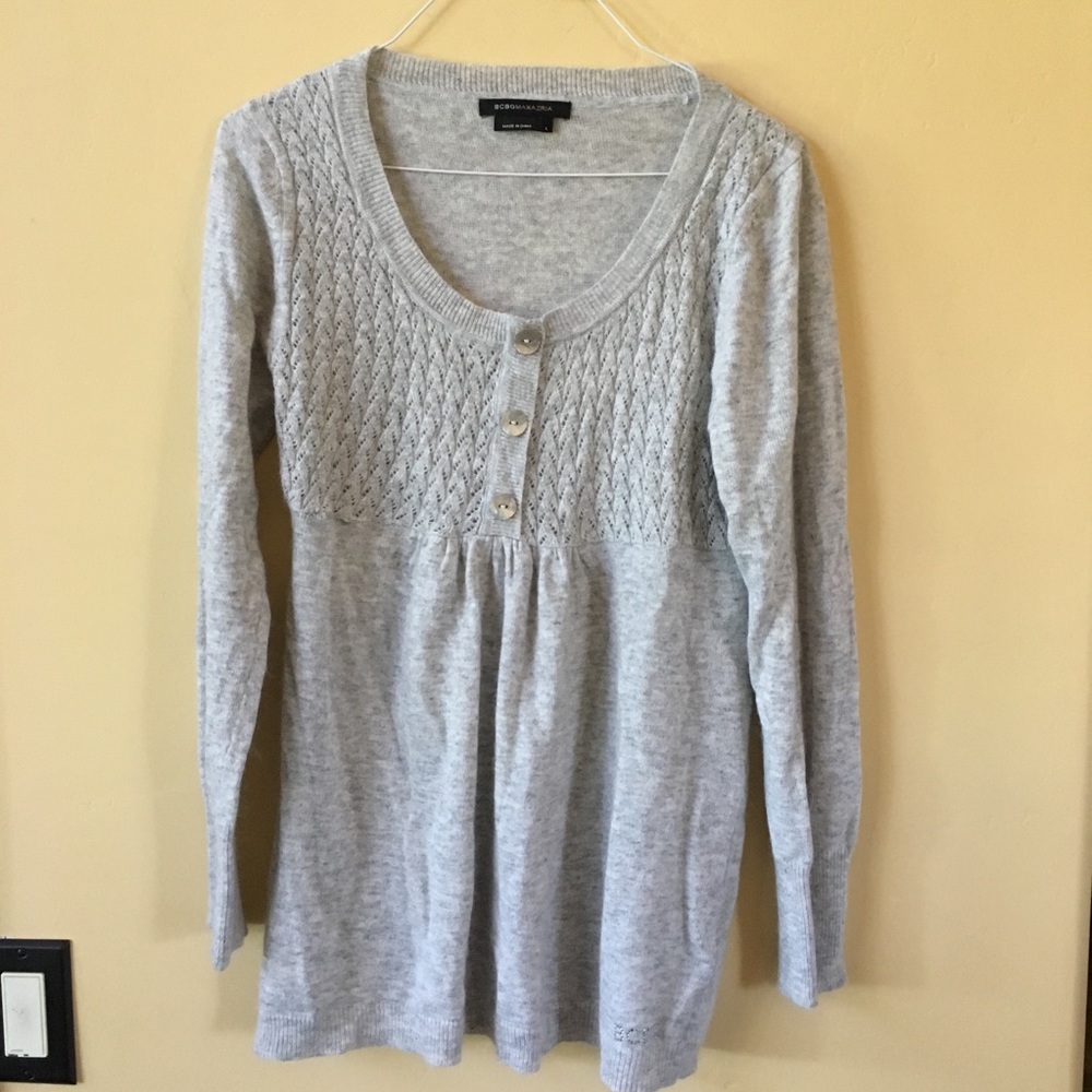 Gray angora sweater